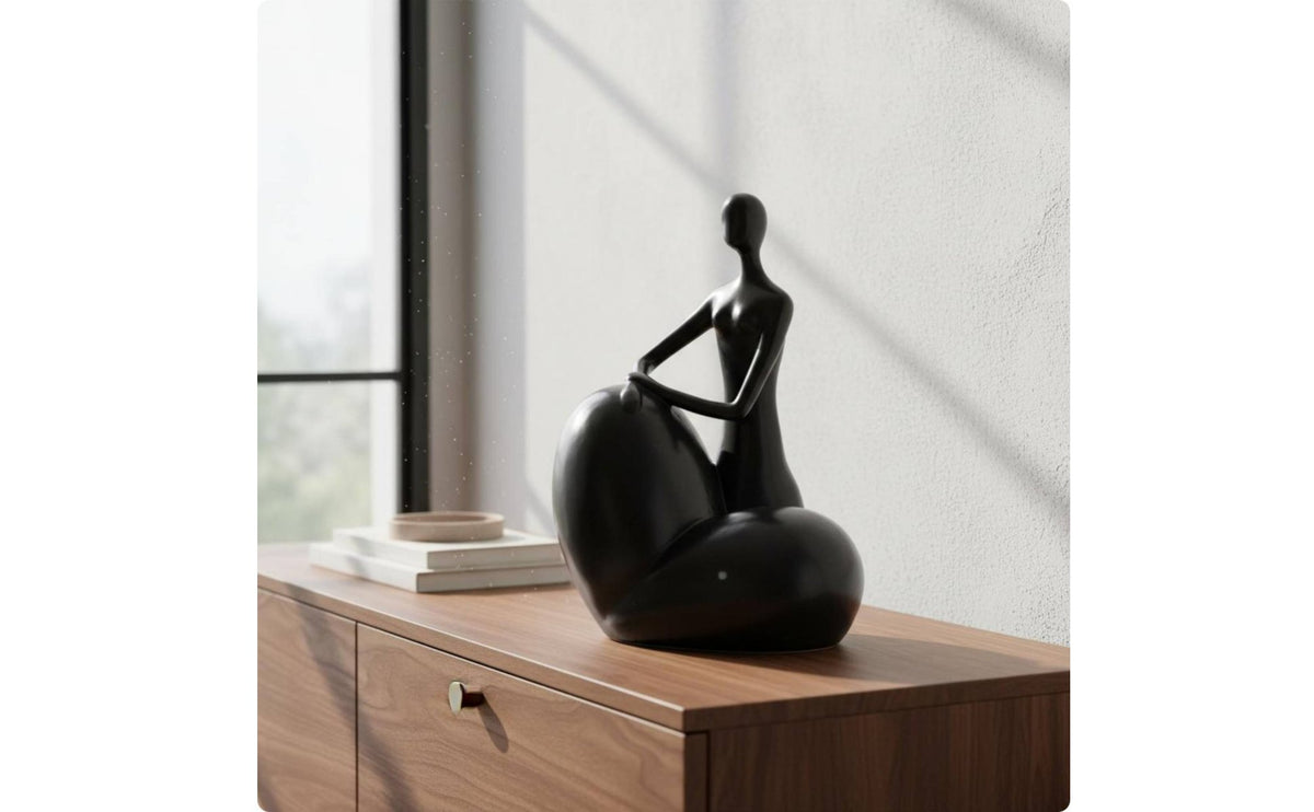 Artistic Human Figure Ceramic Vase Elegant Accent Decorative Ceramic Vase Minimalist House Decoration Versatile Display for Living Room, Entryway