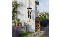 Chicken Wind Chime Vintage Style Metal Cockerel Wind Chime Rust Resistant Floral Hanging Decor for Balcony