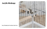 Bird Bath Box Easy to Clean Transparent Cage Bird Bath No-Leak Design Parrot Bathing Tub for Cockatiels, Small Birds, Aviary, Indoors, Home