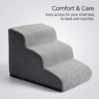 Dog Steps for Bed and Sofa with Removable Washable Cover, Ladder for Small and Cats, Soft Textile Pet Stairs for Easy Climbing