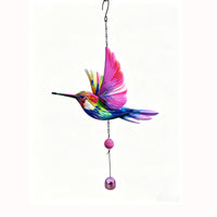 Bell Hummingbird Wind Chime Decorative Metal Hummingbird Ornament Easy to Hang Home Decor All Seasons for Indoor