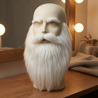 Santa Beard Set Elastic Straps White Santa Costume Beard Soft-Textured