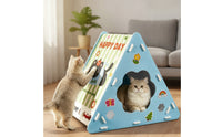Slanted Triangular Cat House Integrated Cat Scratcher House Indoor Pet Furniture Breathable for Cats, Apartment, Living Room