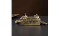 Brass Ship Miniature Ship Ornament Collectible Figurine for Collectors, Office