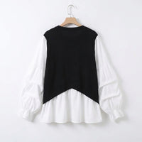 Blouses for Women UK with Long Sleeve Puff Sleeves and Round Neck, Ladies for Office and Casual Wear, Plus Size Loose Fitting Top