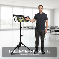 Adjustable Display Tripod Stand Multi-Functional Adjustable Tripod Stand Foldable Tray Mobile Presentation Stand for Conference Room