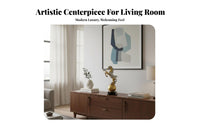 Nordic Art Design Success Horse Ornament Light Luxury Golden Horse on Ball Figurine Creative Design Golden Stallion Figurine Intricate Details for Business Professionals, Homeowners, Adults, Living Room, TV Cabinet, Entrance Hall, Foyer