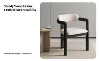 Hornrear Design Chair Sturdy Wood Frame Dining Armchair Minimalist Aesthetic Ergonomic Rearrest for Homeowners, Office