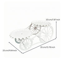 White Cycle Dessert Stand Metal-Style 2-Tier Dessert Stand Stable Tabletop Display Lightweight-Looking