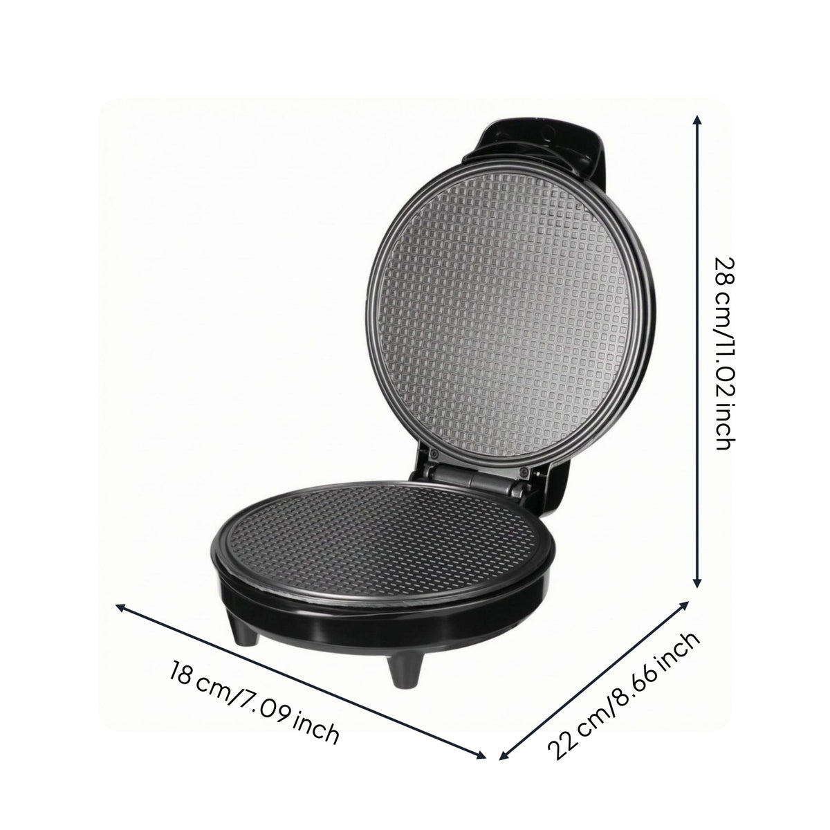 Non-Stick Electric Waffle Cone Maker Nonstick Waffle Cone Maker Hinged Kitchen Appliance Indicator Lights