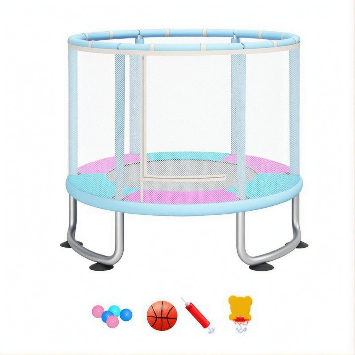 Stability Pads Children's Indoor Trampoline Easy Assembly Kids Trampoline Astm Certified