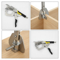 Quick-Clamping Corner Clamp with Spring-Loaded Lever Nickel-Plated Perpendicular Clamp with Screw Adjustment Long-Lasting Hand Tool Strong for Cabinet Making