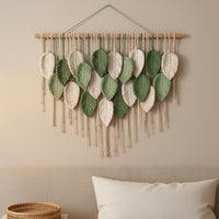 Macrame Foliage Tapestry Hanging Large Size Bohemian Leaf Tapestry House Decoration for Apartment