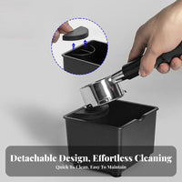 Removable Bar Espresso Knock Box Non-Slip Base Coffee Knock Box Easy to Clean for Baristas, Cafe, Restaurant, Office Pantry