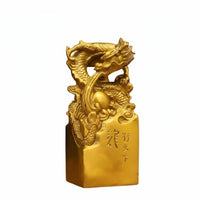 Brass Four Divine Beasts Decor, Copper Desktop Ornament, Chinese Style, Living Room, Office, Auspicious Gift