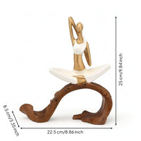 Meditation Figurine Stylized Meditation Statue Carved Female Figure Statue for Living Room