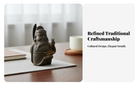 Handmade Mini Guan Yu Statue Finish Chinese General Statuette Solid and Weighty for Fans of Three Kingdoms, Office, Car Dashboard