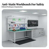 Anti Workbench Adjustable Feet Discharge-Protected Work Stable Work Surface Structure Aluminum Alloy Repair Desk for Engineers, Lab Technicians