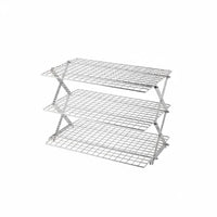 4-Tier Folding Rack Foldable Expandable Cooling Rack Multi-Layer Kitchen Organizer for Campers, Picnic