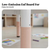 Height Adjustable Kids Desk and Chair Wipe-Clean Desktop Kids Table and Chair Set Rounded Corners Young Child Writable Activity Table for Home