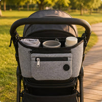 Pet Carriage Organizer Hanging Straps Carriage Organizer Bag Zippered Pocket for Travel