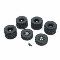 6 Pieces 68mm RC Truck Tires Heavy Duty 6x6 RC Truck Wheel Set Realistic Design Toy Tire for Rock Crawling