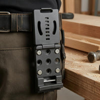 Metal Front Plate Adjustable Belt Tool Holder Mounting Holes Clamp Belt Tool Holder Slotted Cutouts
