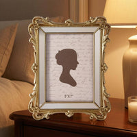 White Mat Baroque Photo Frame Clear Front Ornate Photo Frame Rectangular