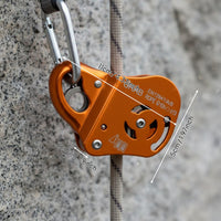 High-Strength Aluminum Alloy Mobile Fall Arrester CE Certified Self-Locking Rope Clamp Strong Load-Bearing for Climbers, Arborists, Caving
