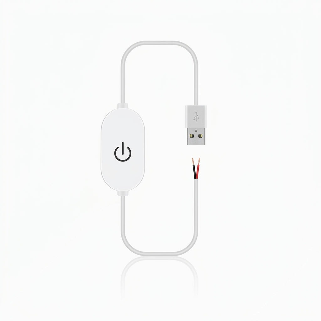 Desk Lamp and LED Lamp USB Switch with Dimmer Switch, USB LED Touch Switch Cable with PVC Material, Environmental Protection Wire, 0.5m Length