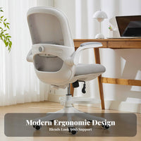 Height Adjustable Ergonomic Student Desk Chair ergonomic spinalrest Rolling Mesh Chair quiet-rolling casters rotating Seat 90° Flip-up Armrests for Students, Teenagers, Children, Study Room, Workspace, Bedroom