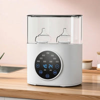 2-in-1 Baby Bottle Warmer and Sterilizer Gentle Defrosting Bottle Warmer with Sterilizer Double Temperature Control for Parents, Newborns, Nursery, Kitchen