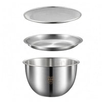 Flared Edge Kitchen Bowl Set Wide Rim Stainless Steel Bowl Silver Finish Shallow Plate Slim Design for Washing, Draining