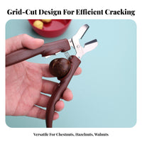Effort-Saving Chestnut Opener Ergonomic Design Chestnut Splitter Tool Automatic Rebound-Back for Snack Prep, Holiday Cooking