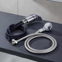 Curved Spout Shampoo Basin Faucet Threaded Connections Shampoo Bowl Faucet Kit Metal Fittings Chrome Basin Tap Easy Installation
