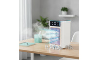 Cooling Humidifier Fan Digital Display Mini Fan with Misting Function USB Powered Compact for Bedroom