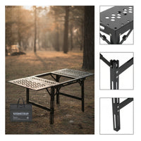 Compact Camping Table with Carry Bag Stable Table Sturdy Furniture Heavy-Duty for Campers, Overlanders, Picnic