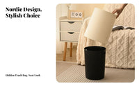 Nordic Design Trash Bin Large Capacity Cream Design Garbage Can Bathroom Garbage Can Simple Design Office Waste Bin Versatile