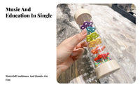 Educational Rain Stick Toy Colorful Design Wooden Rainmaker Shaker Paint Wooden Rain Stick Child-Safe Materials for Children, Toddlers, Babies, Music Class, Preschool