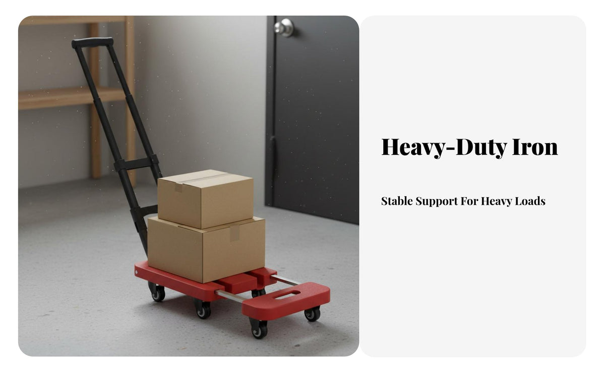 Space Saving Foldable Platform Truck Telescoping Handle Folding Utility Cart Heavy Duty Portable Flatbed Cart Extendable Base for Homeowners, Travelers, Warehouse Workers, Home, Shopping, Garage, Travel