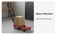 Space Saving Foldable Platform Truck Telescoping Handle Folding Utility Cart Heavy Duty Portable Flatbed Cart Extendable Base for Homeowners, Travelers, Warehouse Workers, Home, Shopping, Garage, Travel