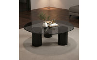 Glass Surface Table Table Easy to Clean Modern Coffee Table Scratch Resistant Living Room Furniture for Families, Balcony, Office Lounge