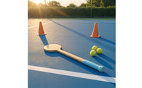 Solid Wood Tennis Optimal Ball Impact Zone Practice Aid Unfinished Optimal Ball Impact Zone Racket Portable Racket with Wrapped Grip Versatile for Beginners