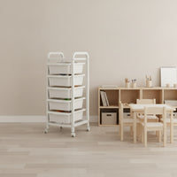 Rolling Toy Storage Rack Toy Storage Rack with Wheels Vertical Utility Cart with Wheels for Kids, Young Children, Playroom, Nursery