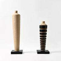 Modern Wabi-Sabi Carbonized Wood Tall Vase Ornament