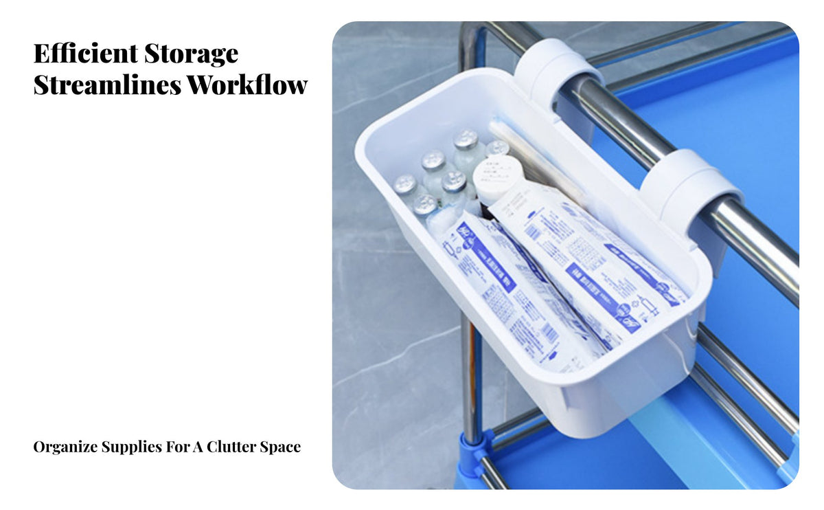 Space-Saving Side-Hanging Utility container Easy to Install Hanging trolley container Multi-Functional Organizer Container long-lasting for Hospital Personnel, Home Organizers, Students, Treatment Room, medical facility, lab, Office