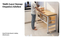 Microwave Oven Stand Multifunctional Multi-Layer Microwave Stand Space Saving Freestanding Kitchen Utility Shelf for Renters, Students, Pantry, Office