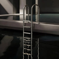 Pool Ladder with Handrail Surface Mount Stainless Steel Pool Ladder 4-Step for in-Ground Pools