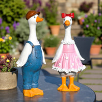 Whimsical Duck Figurine Hand-Painted Duck Statue Freestanding Decor Sculpted for Collectors, Lawn, Courtyard