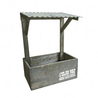 exposedTop Wooden Wall Planter Decorative Text Corrugated Roof Planter Garden Planting Box